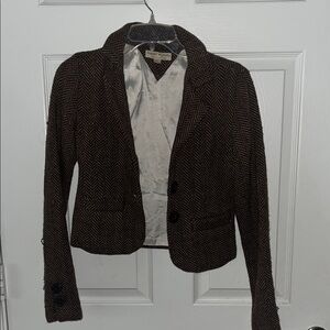 Tommy Hilfiger Dark Brown Herringbone Blazer
